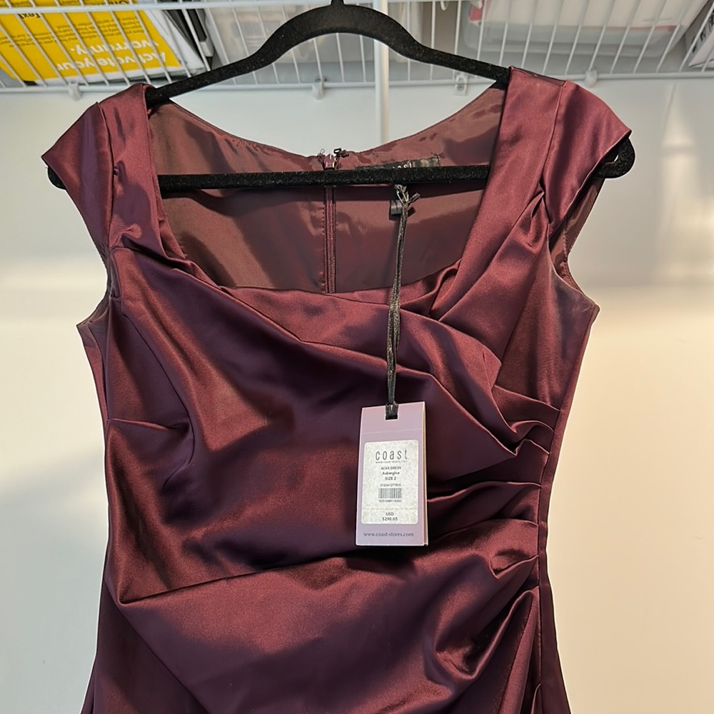 Aubergine silk dress